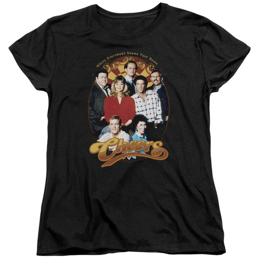 Cheers Group Shot Womens T Shirt Black Officially Licensed