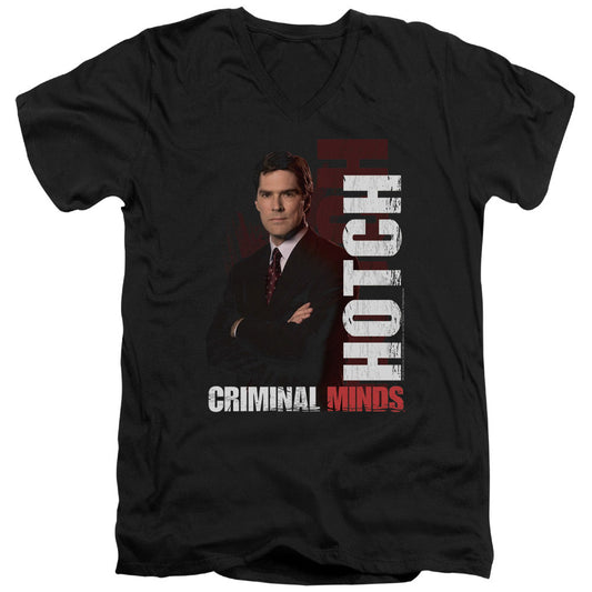 Criminal Minds Hotch Mens Slim Fit V-Neck T Shirt Black Officially Licensed