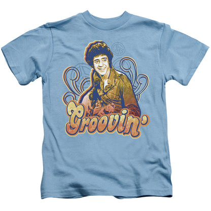 Brady Bunch Groovin Juvenile Kids Youth T Shirt Carolina Blue Officially Licensed