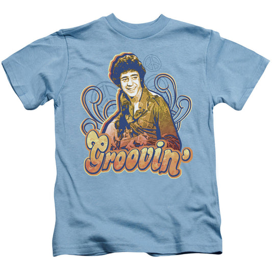 Brady Bunch Groovin Juvenile Kids Youth T Shirt Carolina Blue Officially Licensed