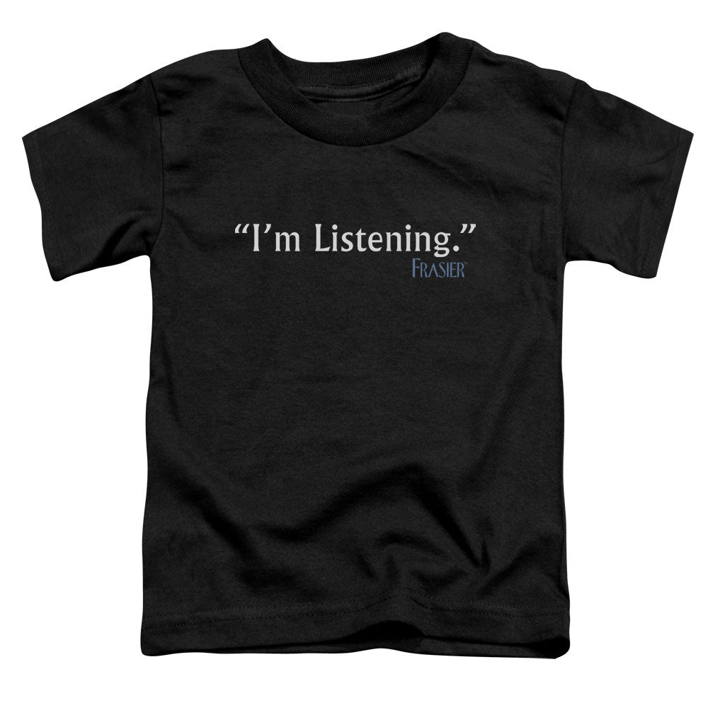 Frasier Im Listening Toddler Kids Youth T Shirt Black Officially Licensed
