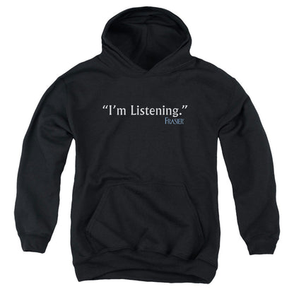 Frasier Im Listening Kids Youth Hoodie Black Officially Licensed