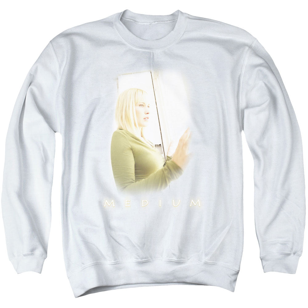 Medium White Light Mens Crewneck Sweatshirt White Officially Licensed