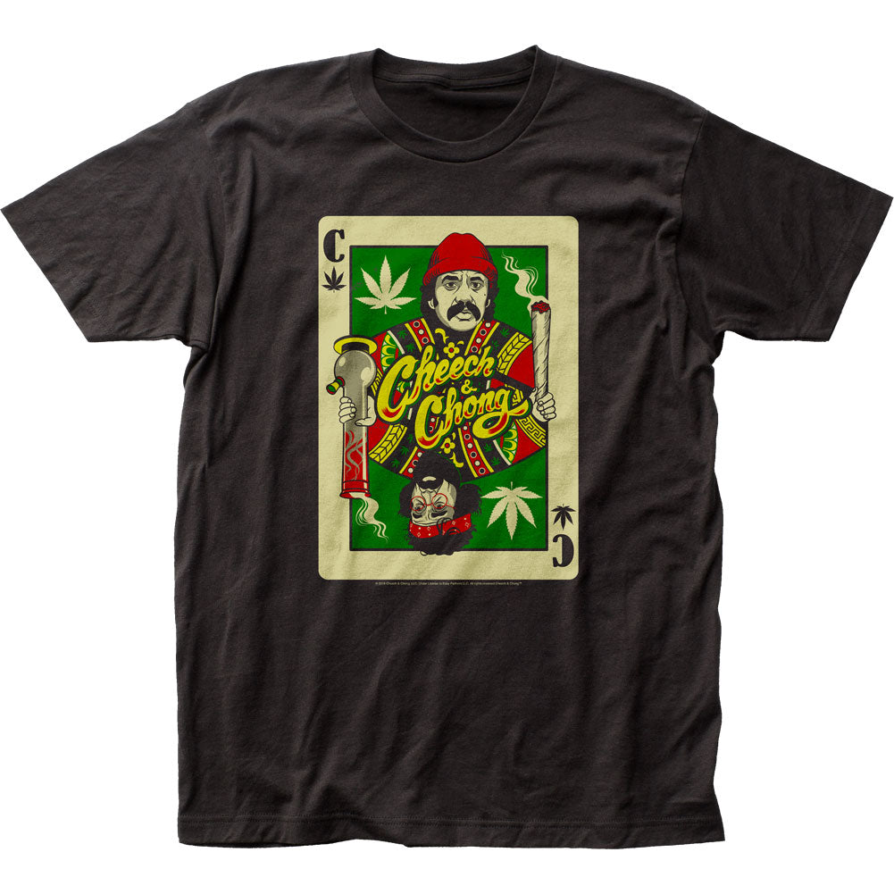 Cheech & Chong Playing Card Mens T Shirt Black