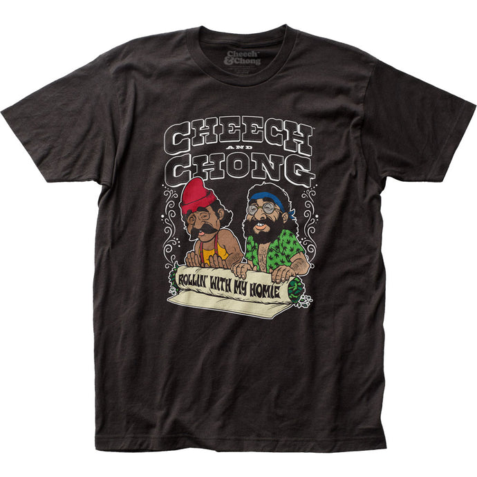 Cheech & Chong Rollin Mens T Shirt Black