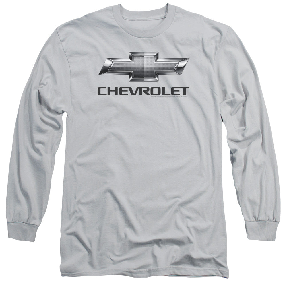 Chevrolet Chevy Bowtie Mens Long Sleeve Shirt Silver