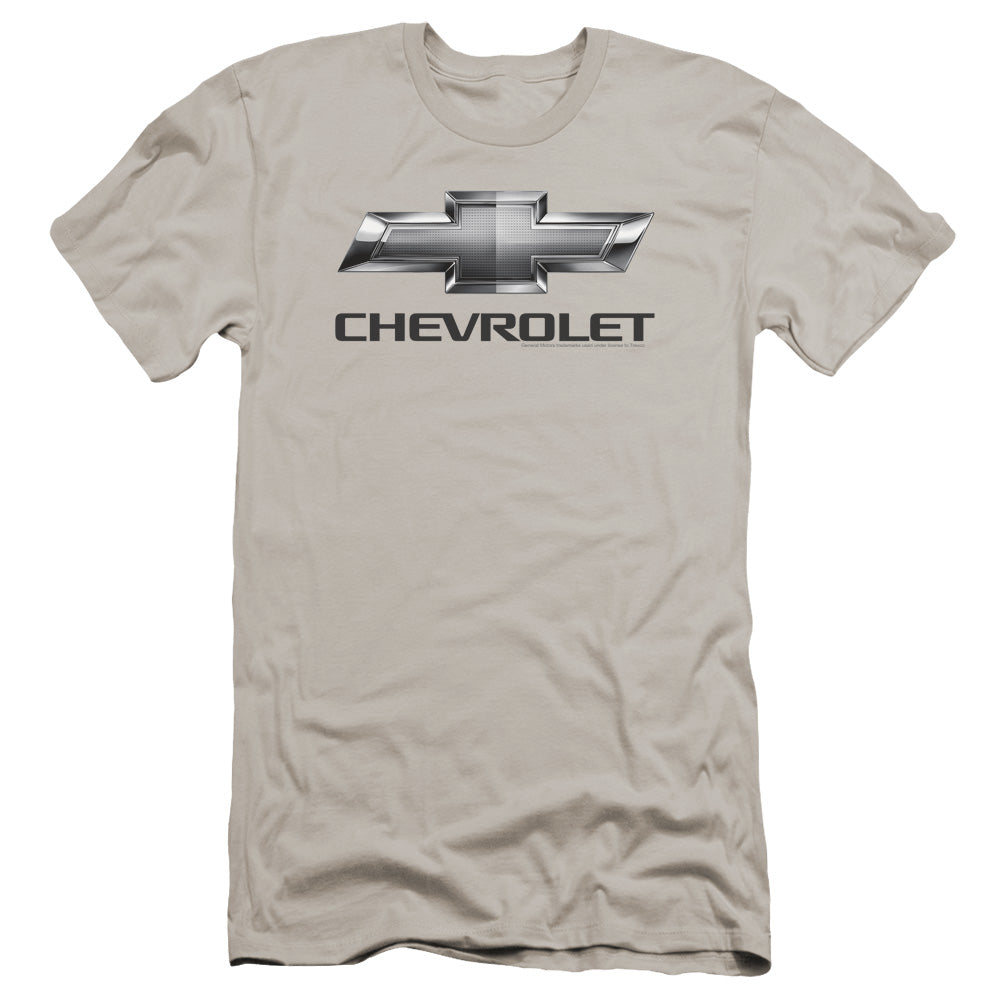 Chevrolet Chevy Bowtie Premium Bella Canvas Slim Fit Mens T Shirt Silver