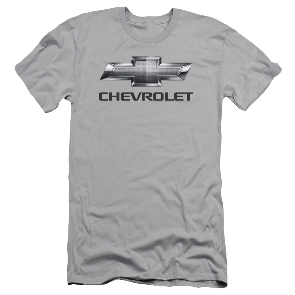 Chevrolet Chevy Bowtie Slim Fit Mens T Shirt Silver