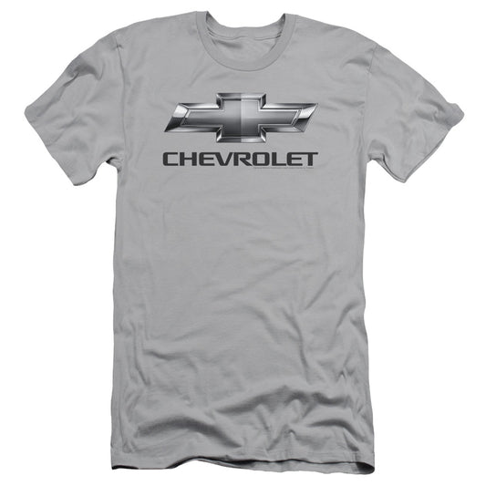 Chevrolet Chevy Bowtie Slim Fit Mens T Shirt Silver