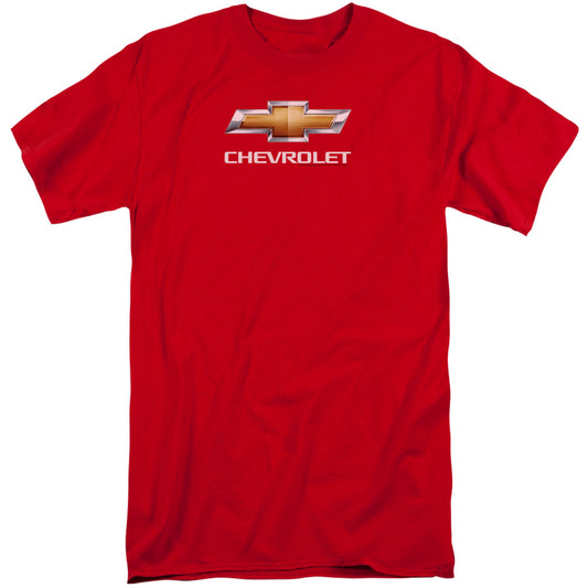 Chevrolet Chevy Bowtie StACked Mens Tall T Shirt Red