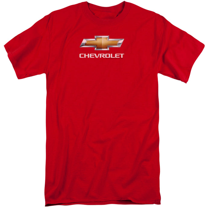 Chevrolet Chevy Bowtie StACked Mens Tall T Shirt Red