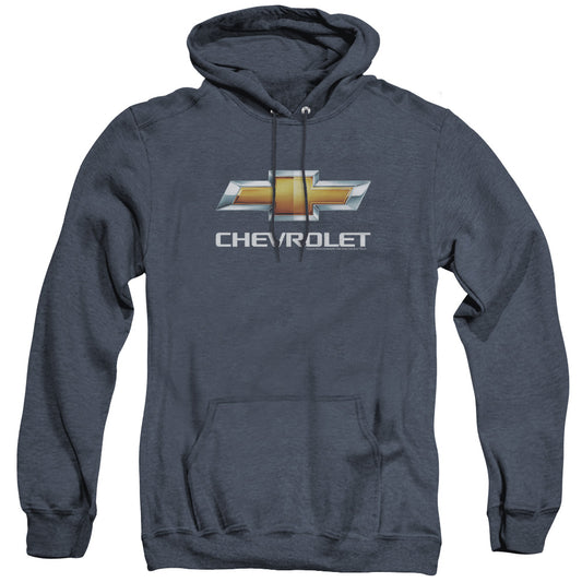 Chevrolet Chevy Bowtie StACked Heather Mens Hoodie Navy