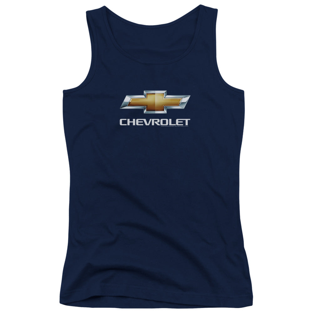 Chevrolet Chevy Bowtie StACked Womens Tank Top Shirt Navy