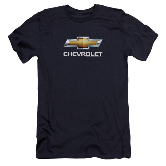 Chevrolet Chevy Bowtie StACked Premium Bella Canvas Slim Fit Mens T Shirt Navy