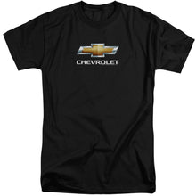 Load image into Gallery viewer, Chevrolet Chevy Bowtie Stacked Mens Tall T Shirt Black