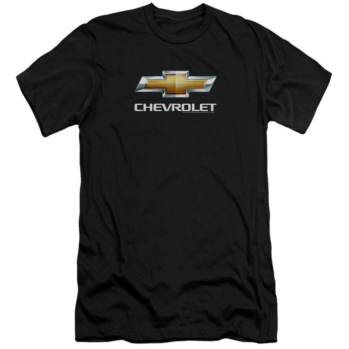 Chevrolet Chevy Bowtie StACked Premium Bella Canvas Slim Fit Mens T Shirt Black