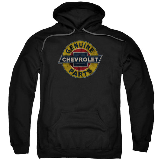 Chevrolet Genuine Chevy Parts Distressed Sign Mens Hoodie Black