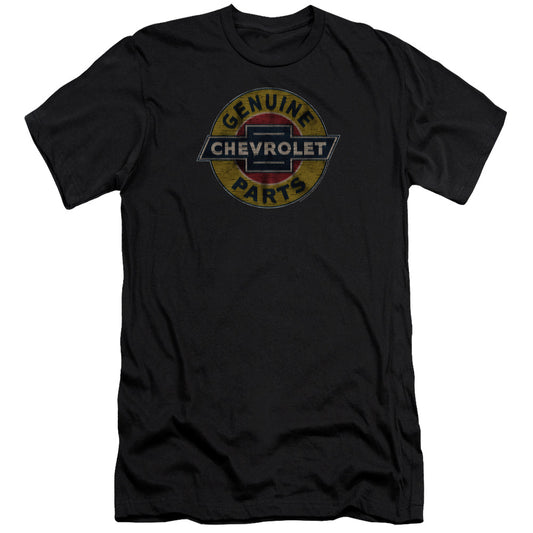 Chevrolet Genuine Chevy Parts Distressed Sign Slim Fit Mens T Shirt Black