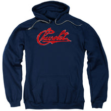 Load image into Gallery viewer, Chevrolet Chevrolet Script Distressed Mens Hoodie Navy