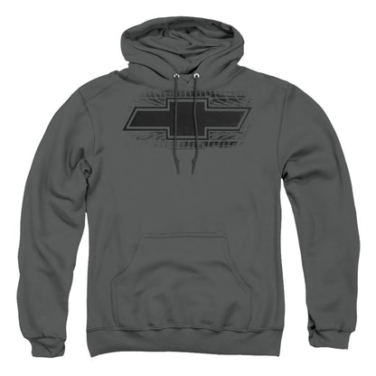 Chevrolet Bowtie Burnout Mens Hoodie Charcoal