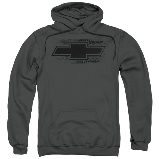 Chevrolet Bowtie Burnout Mens Hoodie Charcoal