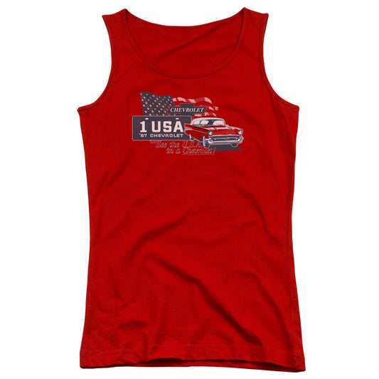 Chevrolet See the Usa Womens Tank Top Shirt Red