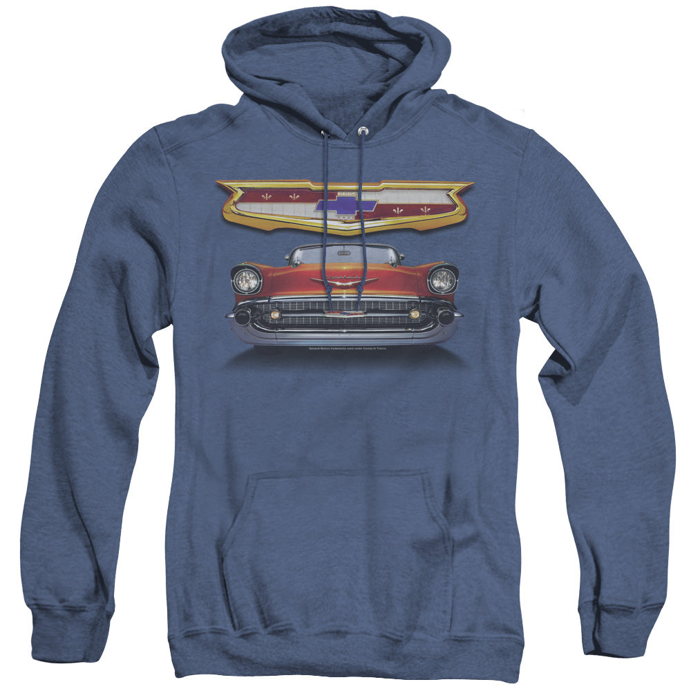 Chevrolet 1957 Bel Air Grille Heather Mens Hoodie Royal Blue