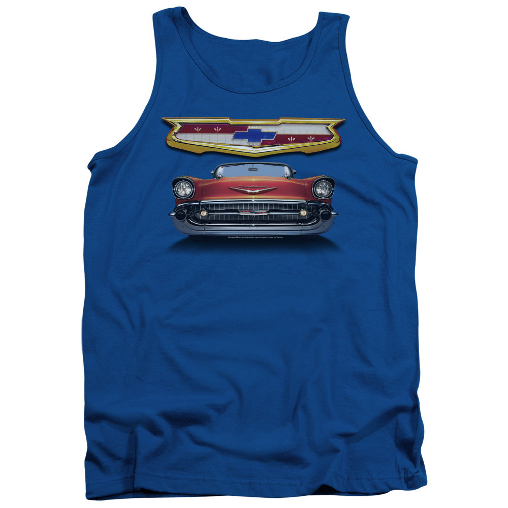 Chevrolet 1957 Bel Air Grille Mens Tank Top Shirt Royal Blue