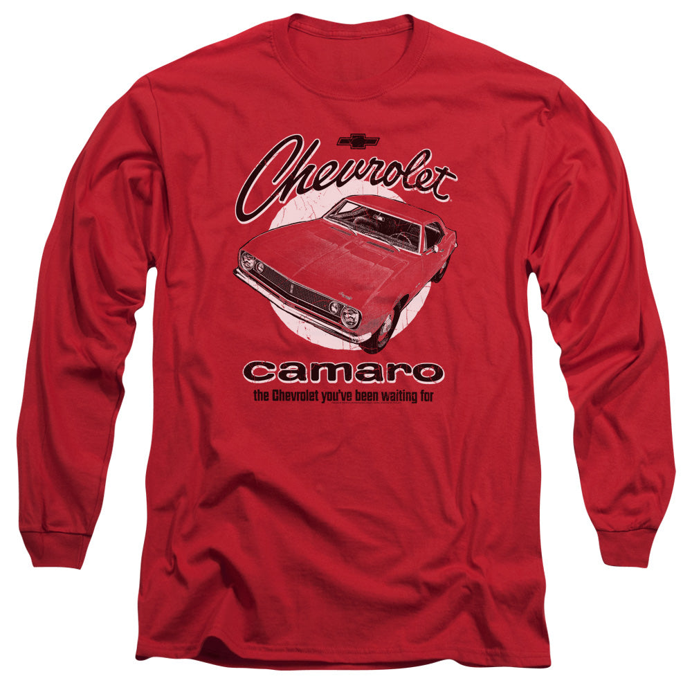 Chevrolet Retro Camaro Mens Long Sleeve Shirt Red