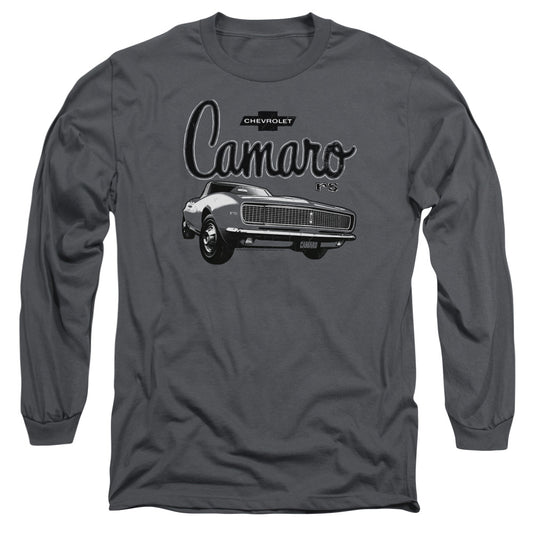 Chevrolet Script Car Mens Long Sleeve Shirt Charcoal