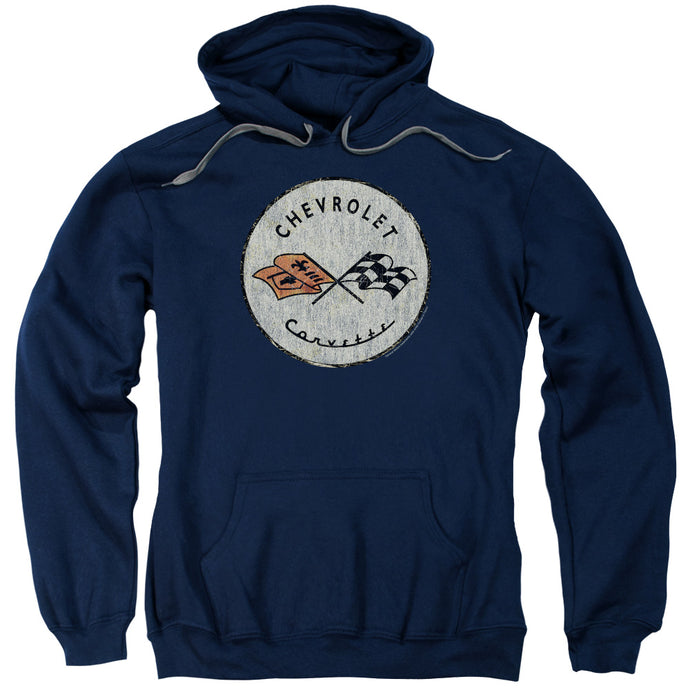 Chevrolet Old Vette Mens Hoodie Navy