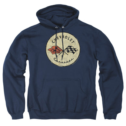 Chevrolet Old Vette Mens Hoodie Navy