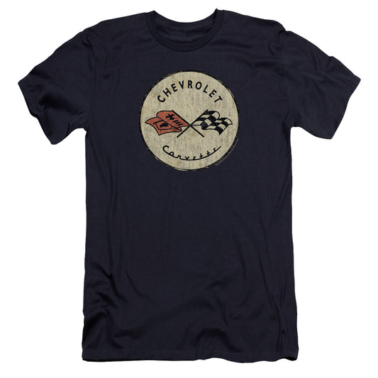 Chevrolet Old Vette Premium Bella Canvas Slim Fit Mens T Shirt Navy