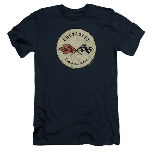 Chevrolet Old Vette Slim Fit Mens T Shirt Navy