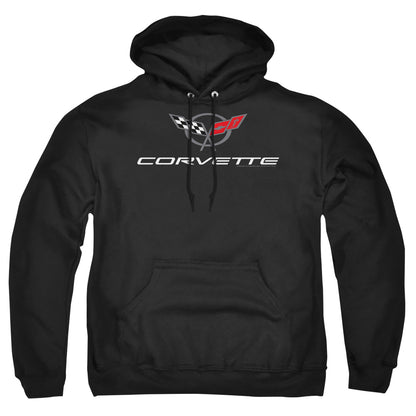 Chevrolet Corvette Modern Emblem Mens Hoodie Black