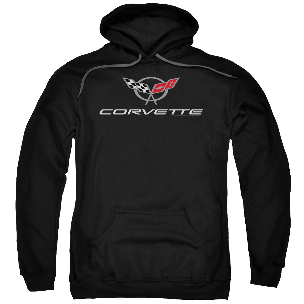 Chevrolet Corvette Modern Emblem Mens Hoodie Black