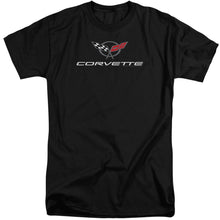 Load image into Gallery viewer, Chevrolet Corvette Modern Emblem Mens Tall T Shirt Black