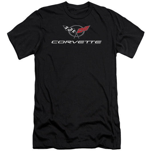 Chevrolet Corvette Modern Emblem Premium Bella Canvas Slim Fit Mens T Shirt Black