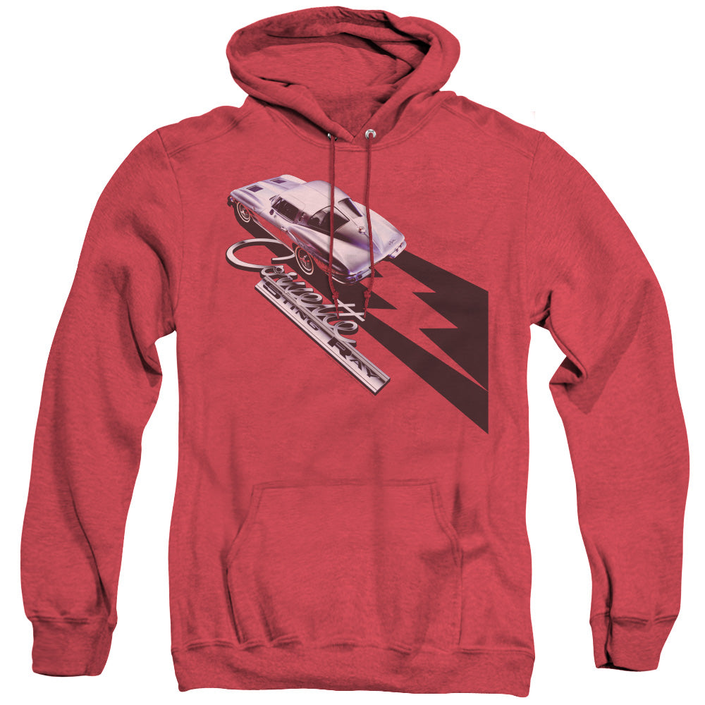 Chevrolet Split Window Sting Ray Mens Heather Hoodie Red