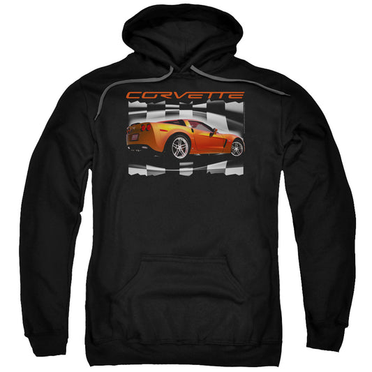 Chevrolet Orange Z06 Vette Mens Hoodie Black