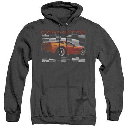 Chevrolet Orange Z06 Vette Mens Heather Hoodie Black