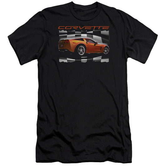 Chevrolet Orange Z06 Vette Slim Fit Mens T Shirt Black