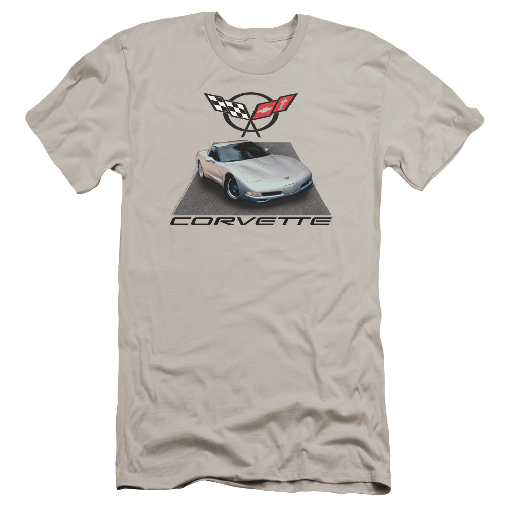 Chevrolet Silver 01 Vette Premium Bella Canvas Slim Fit Mens T Shirt Silver