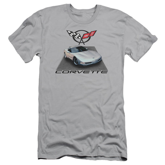 Chevrolet Silver 01 Vette Slim Fit Mens T Shirt Silver