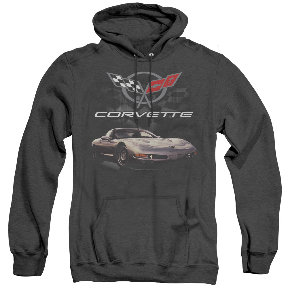 Chevrolet Checkered Past Mens Heather Hoodie Black