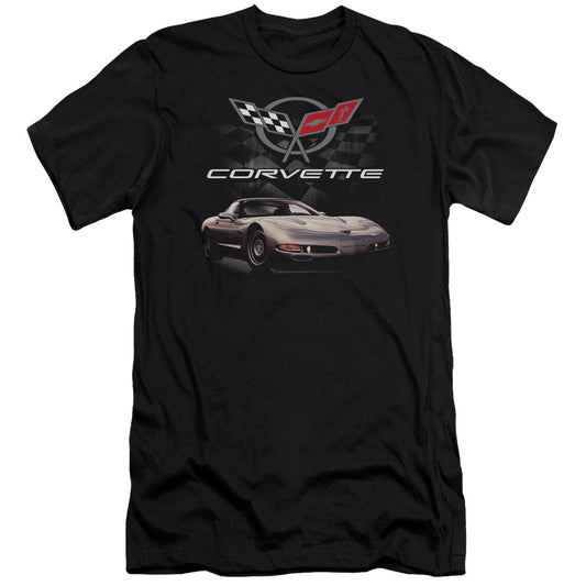 Chevrolet Checkered Past Slim Fit Mens T Shirt Black