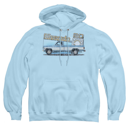 Chevrolet Old Silverado Sketch Mens Hoodie Light Blue