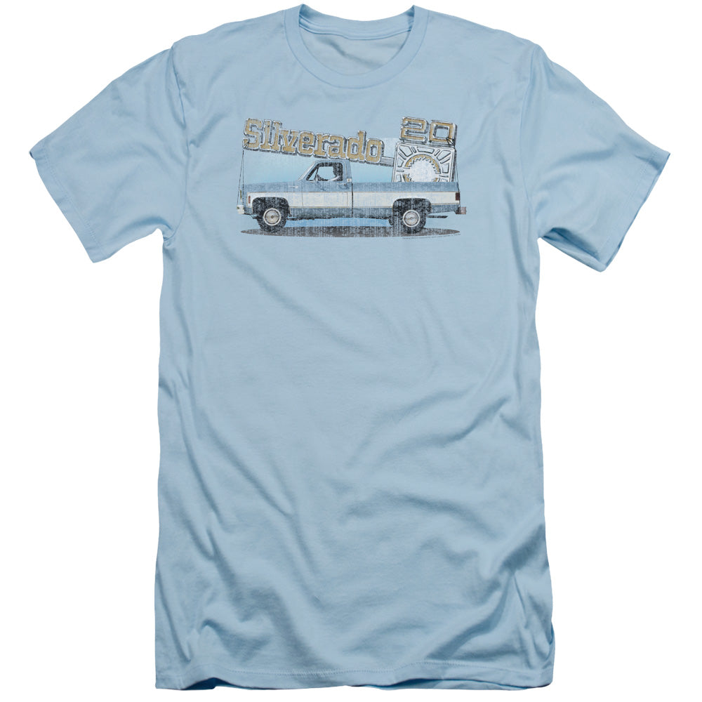 Chevrolet Old Silverado Sketch Slim Fit Mens T Shirt Light Blue