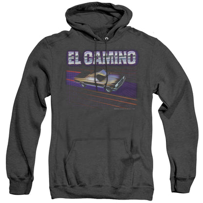 Chevrolet El Camino 85 Mens Heather Hoodie Black Officially Licensed