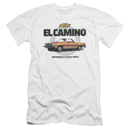 Chevrolet Also A Truck Premium Bella Canvas Slim Fit Mens T Shirt White